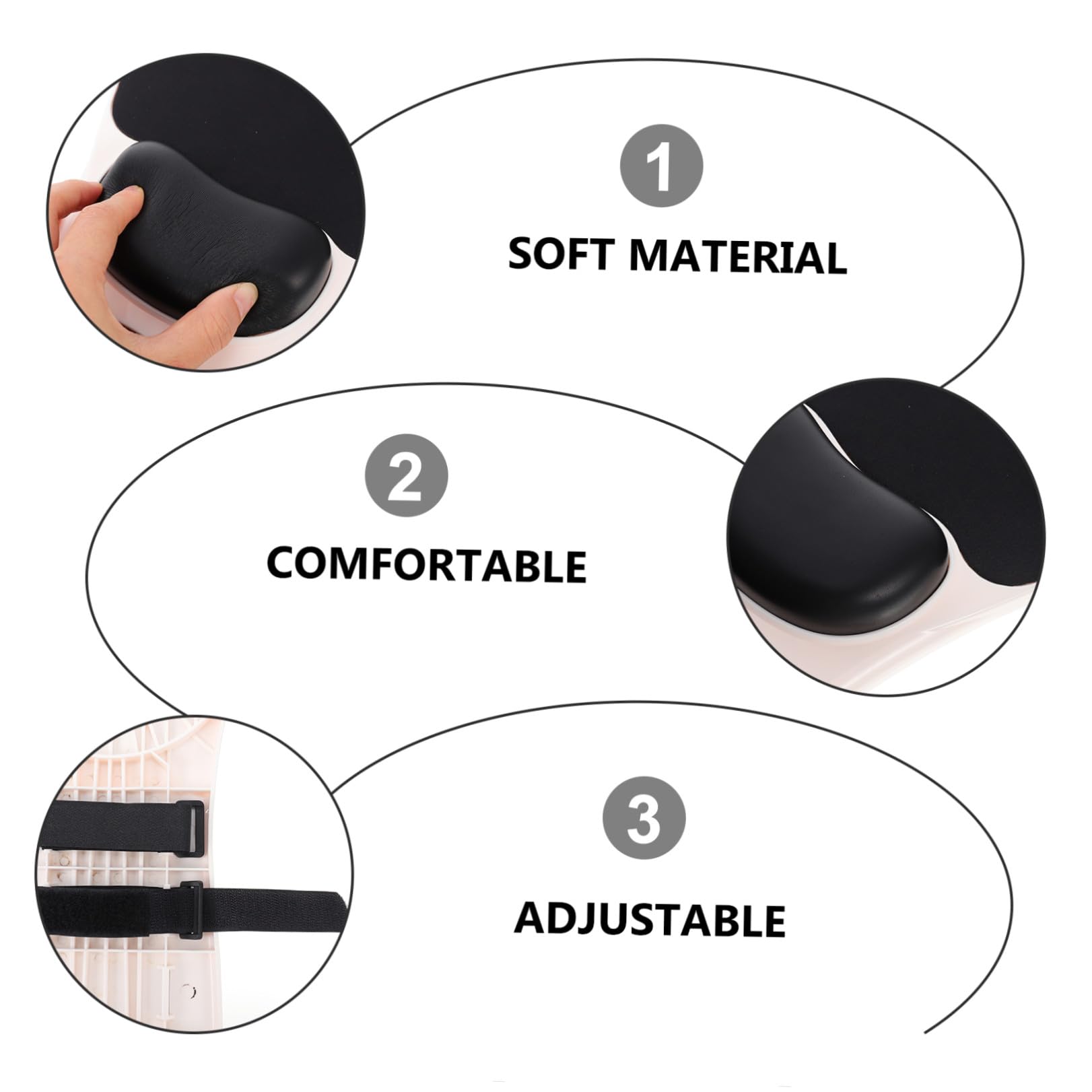 Supporto Bracciolo Computer con Memory Foam Base Estensibile per Scrivania Braccio e Polso Protetti per Ufficio e Gaming Leggero e Portatile Nero