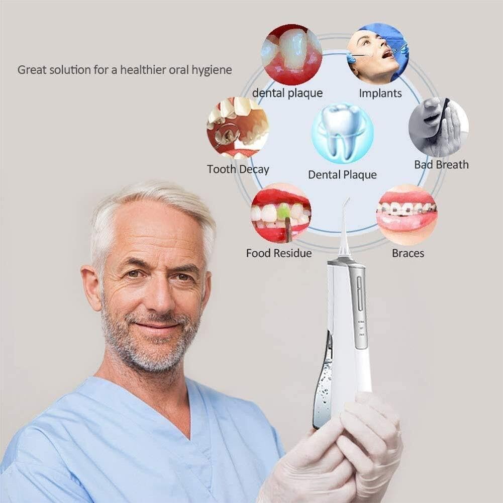 GeRRiT Idropulsore Dentale ad Acqua Senza Fili, irrigatore Orale Portatile for Denti, apparecchi ortodontici, Ricaricabile e detergente for Denti Impermeabile IPX7 for Viaggi a casa