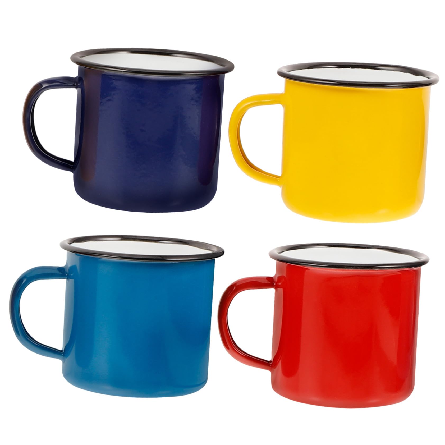MAGICLULU 4stücke Emaille-wasserbecher Kaffeetasse Teebecher Campingbecher Partybecher Wiederverwendbar Bruchfest für Heiße und Kalte Getränke Milch Wasser Kaffee Tee