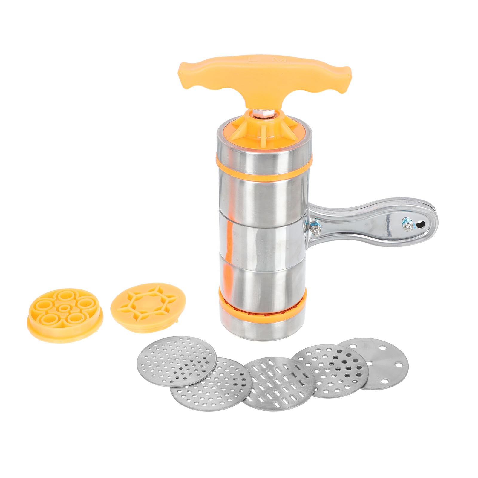 Machine à pâtes manuelle SUPVOX en inox orange avec 7 moules pour cuisine maison