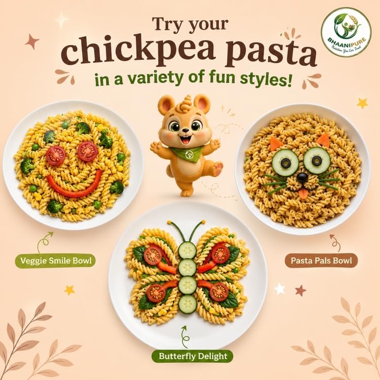 Image of Chickpea Pasta | High Protein, Vegan & Gluten-Free | No Maida, No Rice | Chickpea Fusilli Pasta (500g)