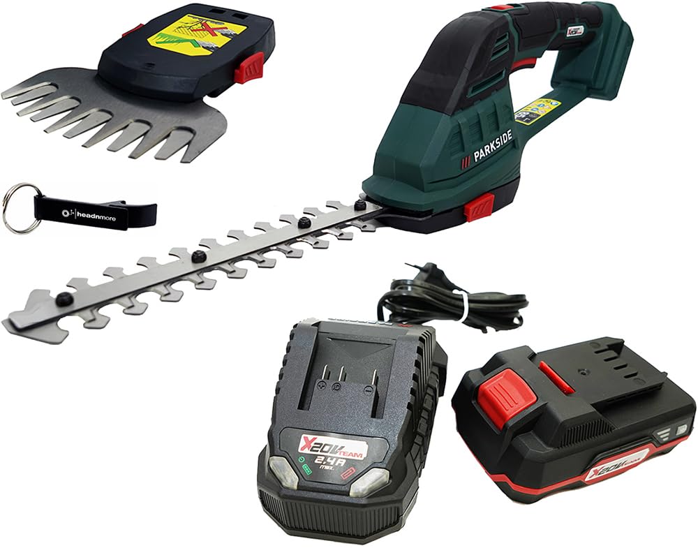HEADNMORE® Bundle - Parkside® 20V 2in1 Akku Strauchschere PAGS 20 +Schlüsselanhänger (inkl. 1x2Ah Akku)