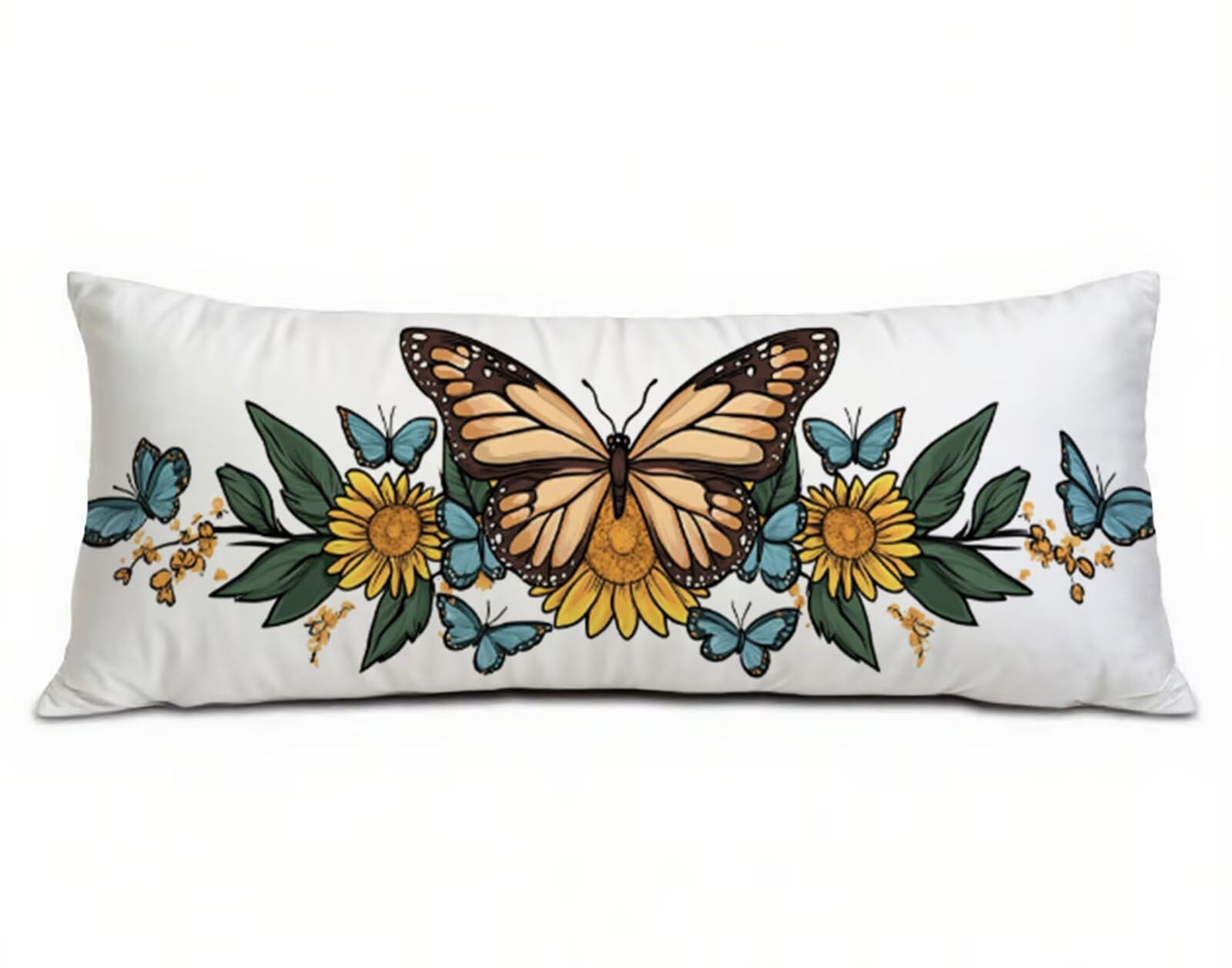 Poszewki na poduszki do pozycji bocznej 60 x 180 cm, biała rolka 180 cm, optymalne wsparcie szyjki macicy poszewka na poduszkę, miękki aksamit dla kobiet w ciąży, idealna ochrona poduszki motyla R