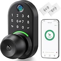 Yamiry Keypad Smart Door Lock with Fingerprint Knob - Keyless Entry Digital Deadbolt for Front Door, App Control