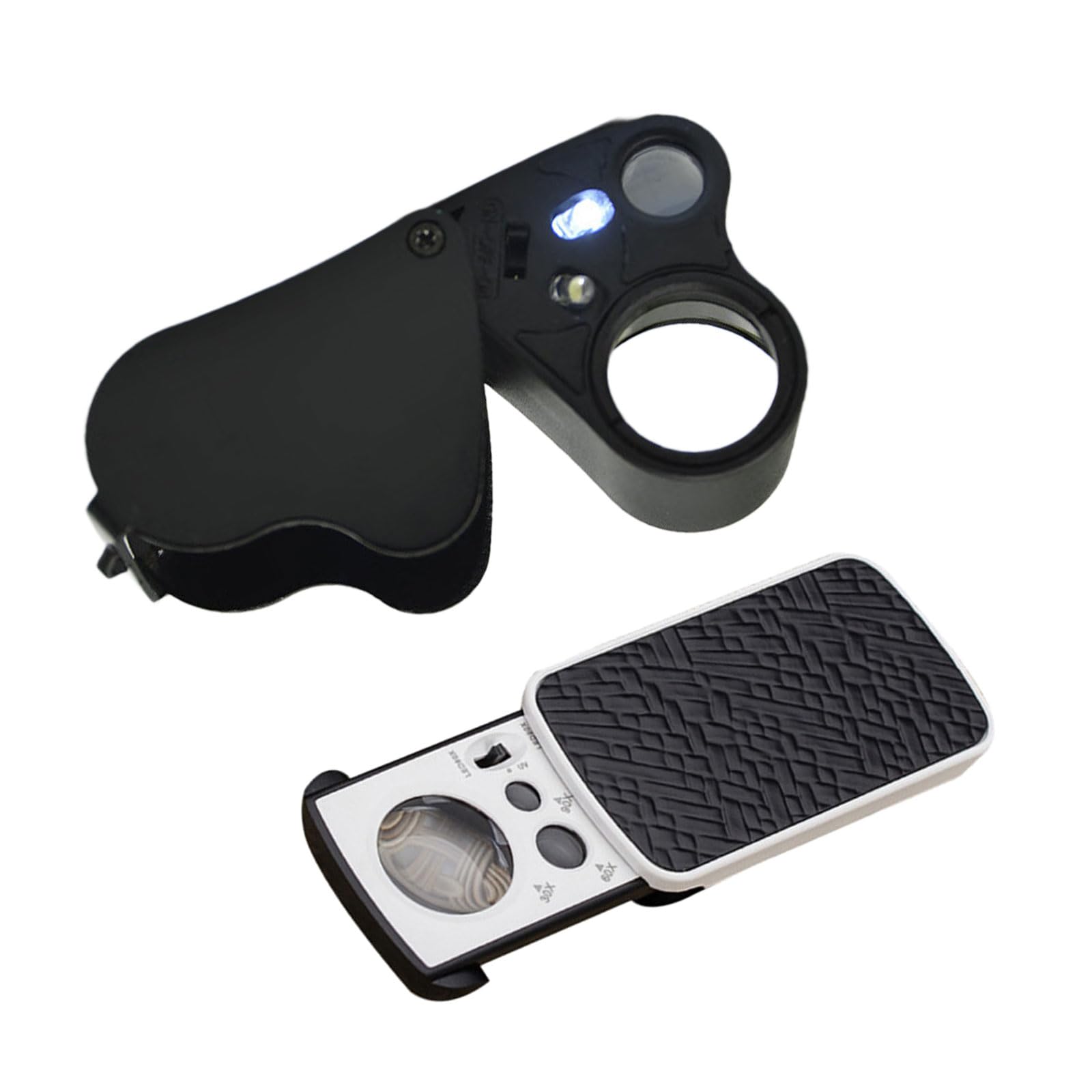 Upgrades Jewelers Loupe Foldable Magnifier Glass with LED Pocket Magnifier Glass for Gemstones & Jewelry Inspection