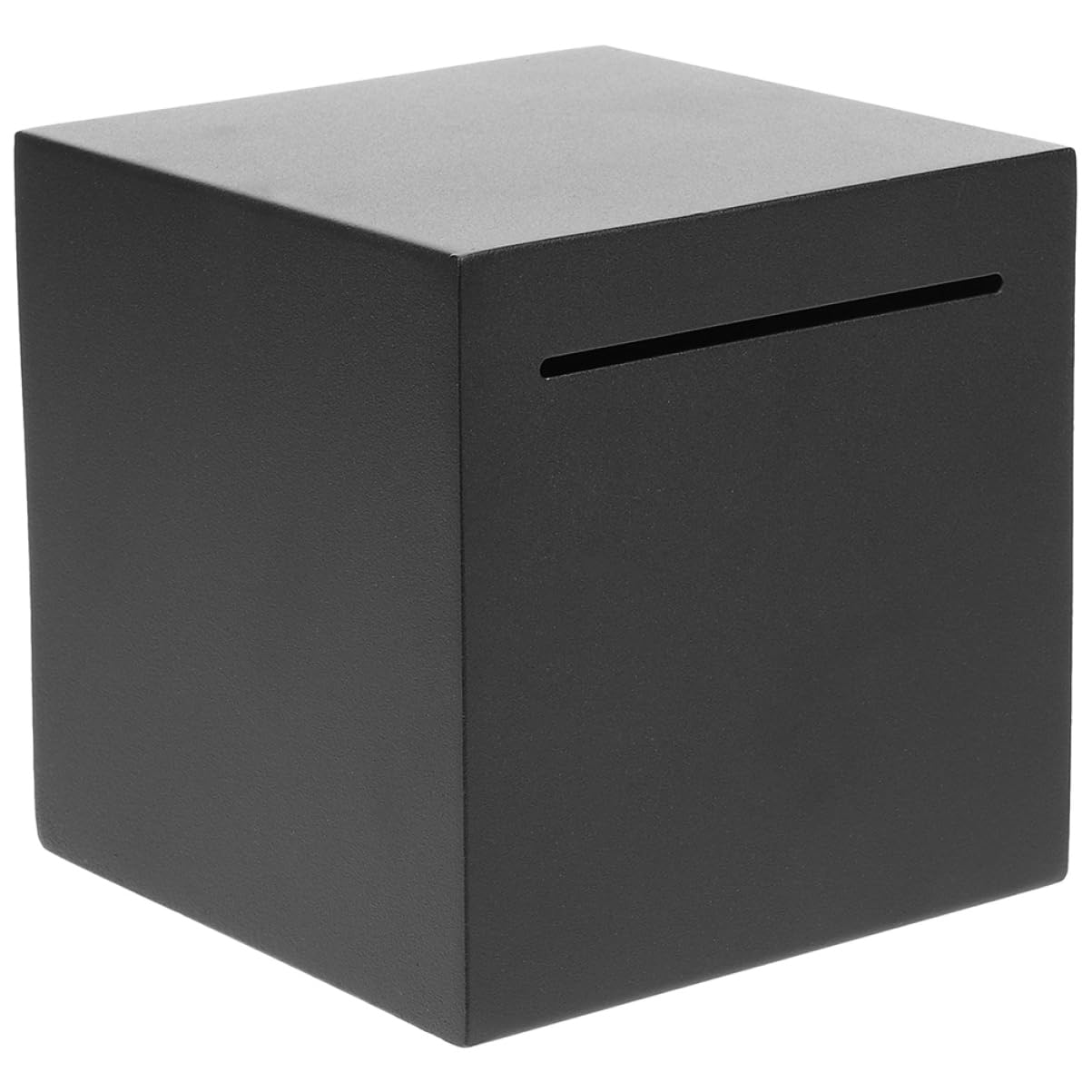 Tirelire en Acier Inoxydable Noir Tirelire Bureau Banque Monétaire Compacte Difficile à Ouvrir Boîte à Économies Portable pour Adultes