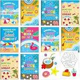 Fancy Land Summer Mini Coloring Books DIY Beach Pool Small Activity Books End of The School Year Drawing Booklet Bulk for Graduation Holiday Classroom Rewards Birthday Party Favors Supplies 24Pcs