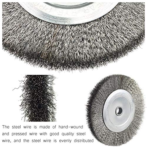 Image of 6 Inch Bench Grinder Grinding Wheel & Wire Wheel Brush with 1 /2'' Arbor, 60 Grit Silicon Carbide Bench Grinding Wheel for Bench Grinder,for Drill Bits, Blades and Knifes Cleaning Polishing Sharpening