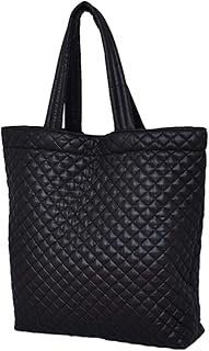 CLARANY Comfortable light weight quilted Market Tote water repellent Color Black