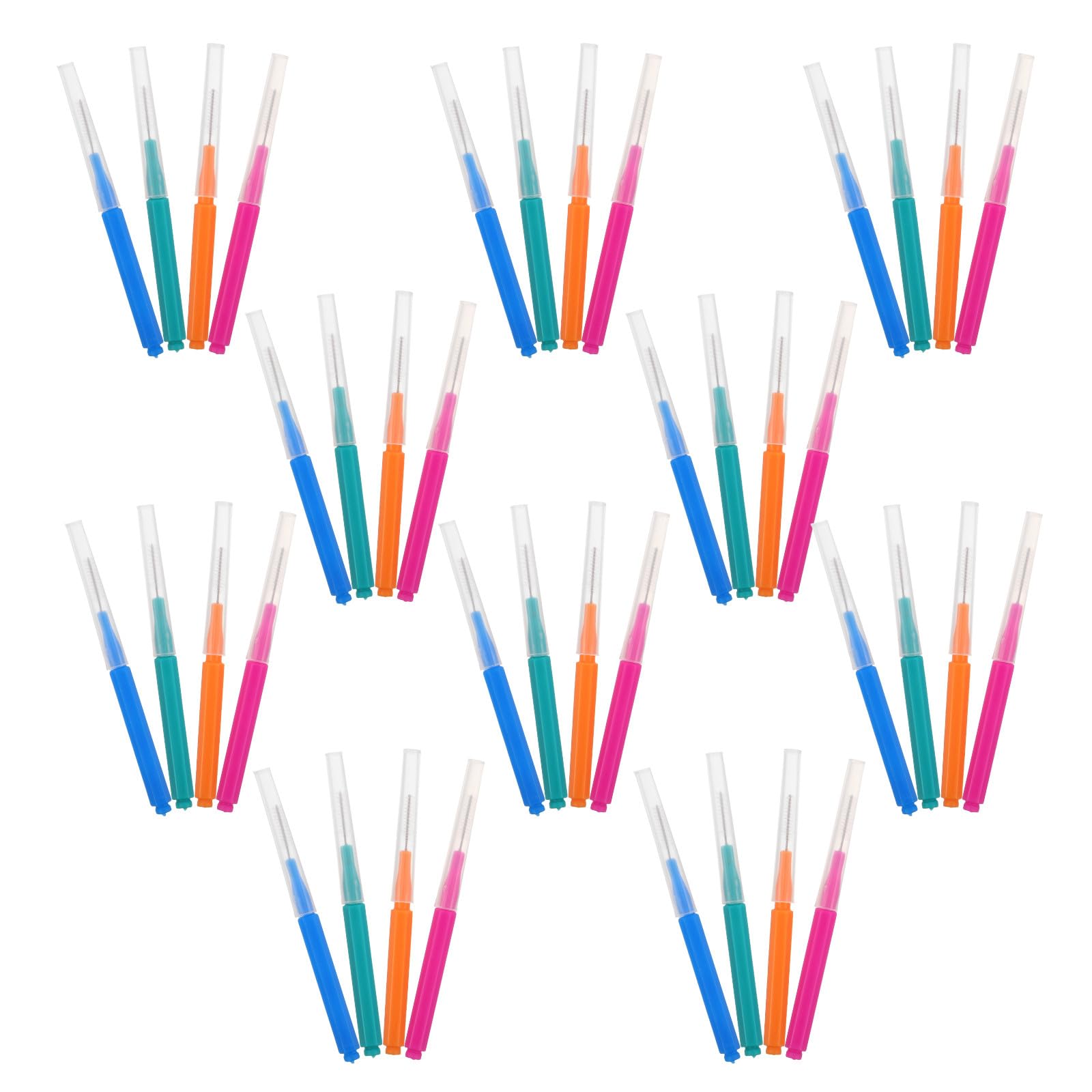 40pcs Interdental Brush Teeth Flosser Brush with Stainless Steel Wire for Braces Oral Cleaning Tools Kit for Effective