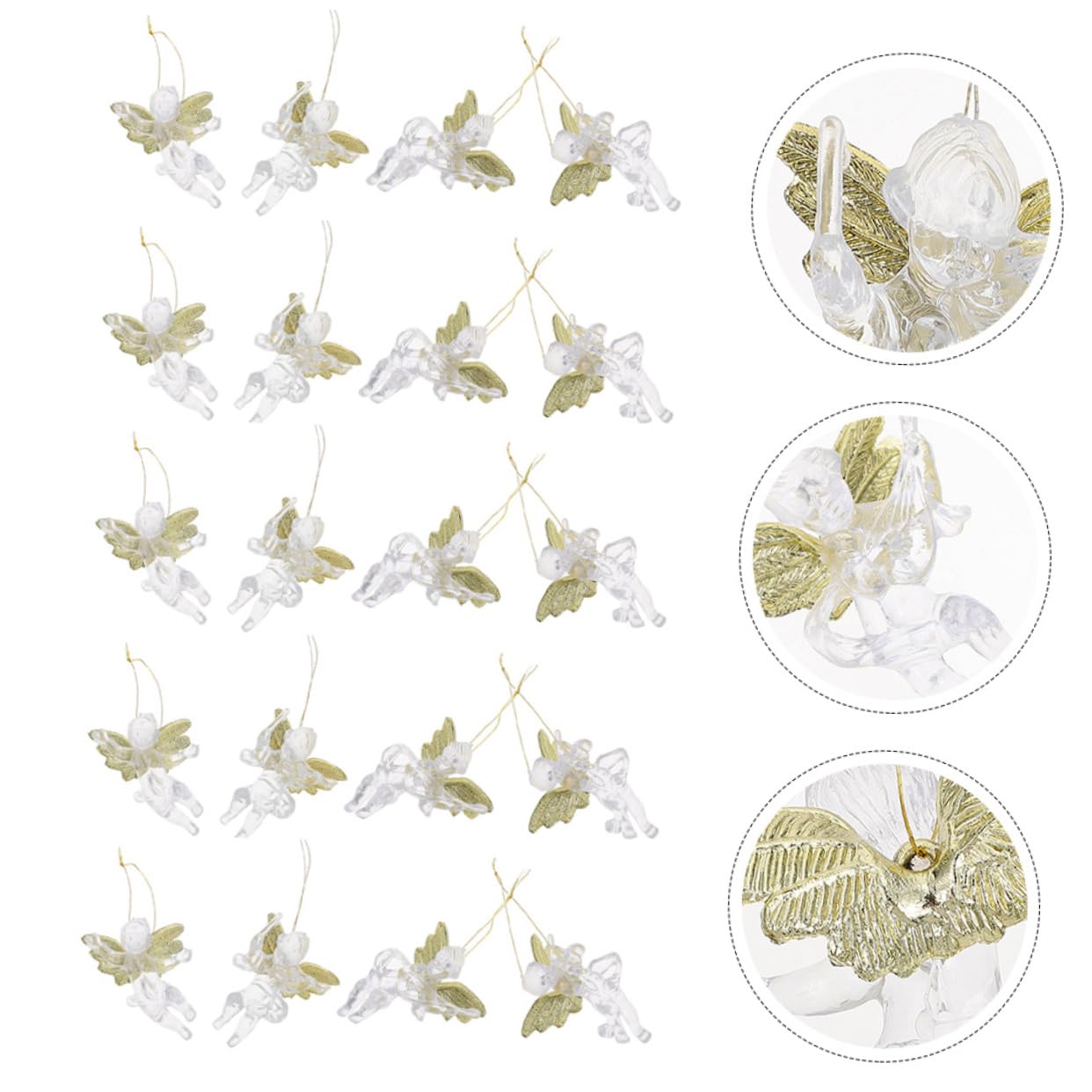PRETYZOOM 100 Piezas Colgante Ángel Transparente Decoraciones navideñas Christmas Tree Decorations Decoración navideña Colgante de Navidad decoración Colgante del árbol de Navidad