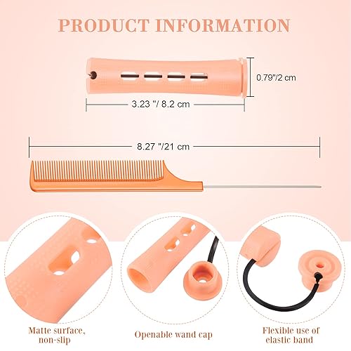 Miniatura 72 de WILLBOND 36 piezas de varilla de onda fría para cabello permanente, rodillos para el cabello, rizadores permanentes con peine de cola de rata