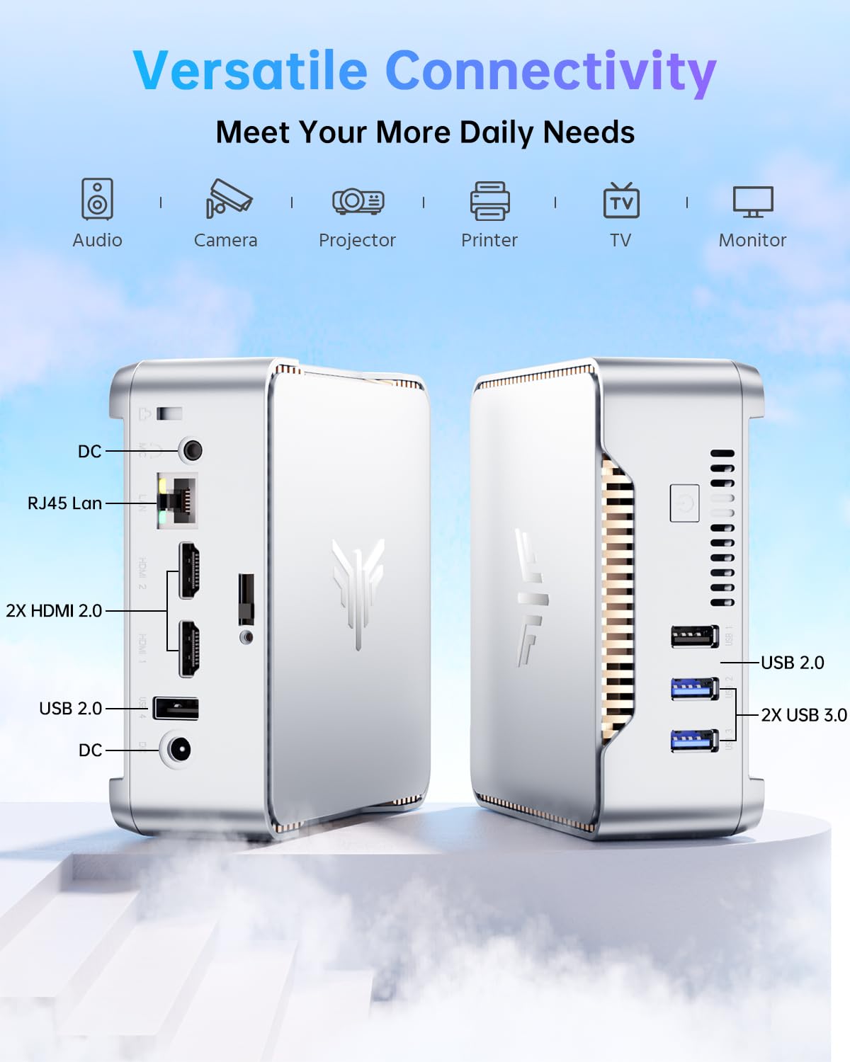 NiPoGi GK3 Plus Mini PC, Ιntel Alder Lake-Ν97, 8 GB DDR4 256 GB M 