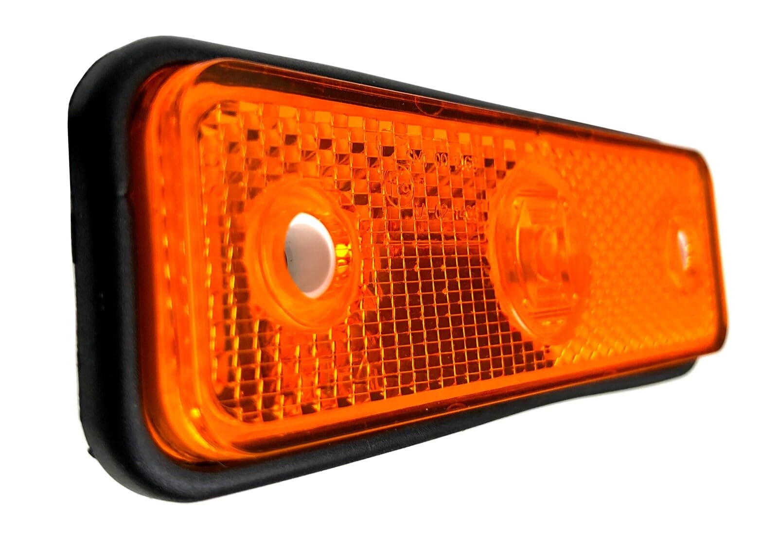 2x LED Umrissleuchte Anhänger 12V 24V - Begrenzungsleuchte Positionsleuchte - mit/ohne Halter - E9 Zulassung - für Trailer LKW Wohnwagen (Gelb + QS075 Schnellanschluss)