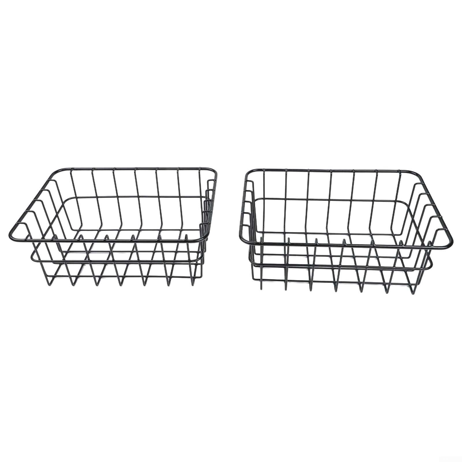 FUANA Steel Wire Cooler Basket for 32 Qt Ultra-Light Cooler Compatible with for coleman, Elevated Food Tray Insert for Camping and Tailgating, Black(2pcs)