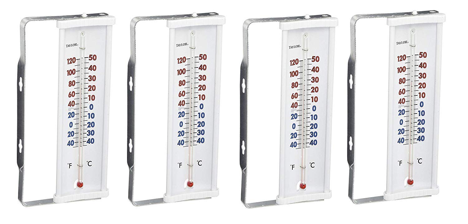 Taylor Precision Products Window Thermometer, 4 Pack4