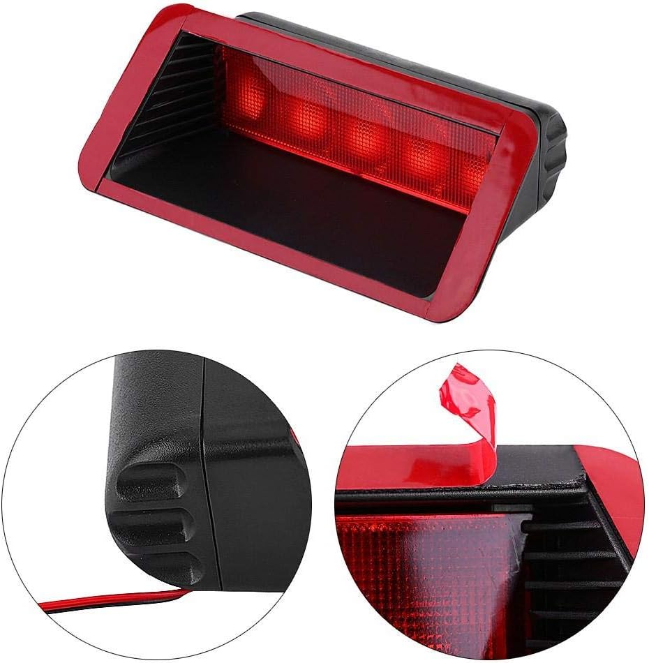 GOTOTOP Universal Third Brake Light 5 LED 12V Universal Car High Mount Rear Third 3rd Brake Stop Tail Light Lamp Red 7.3" x 3.2" Plastic