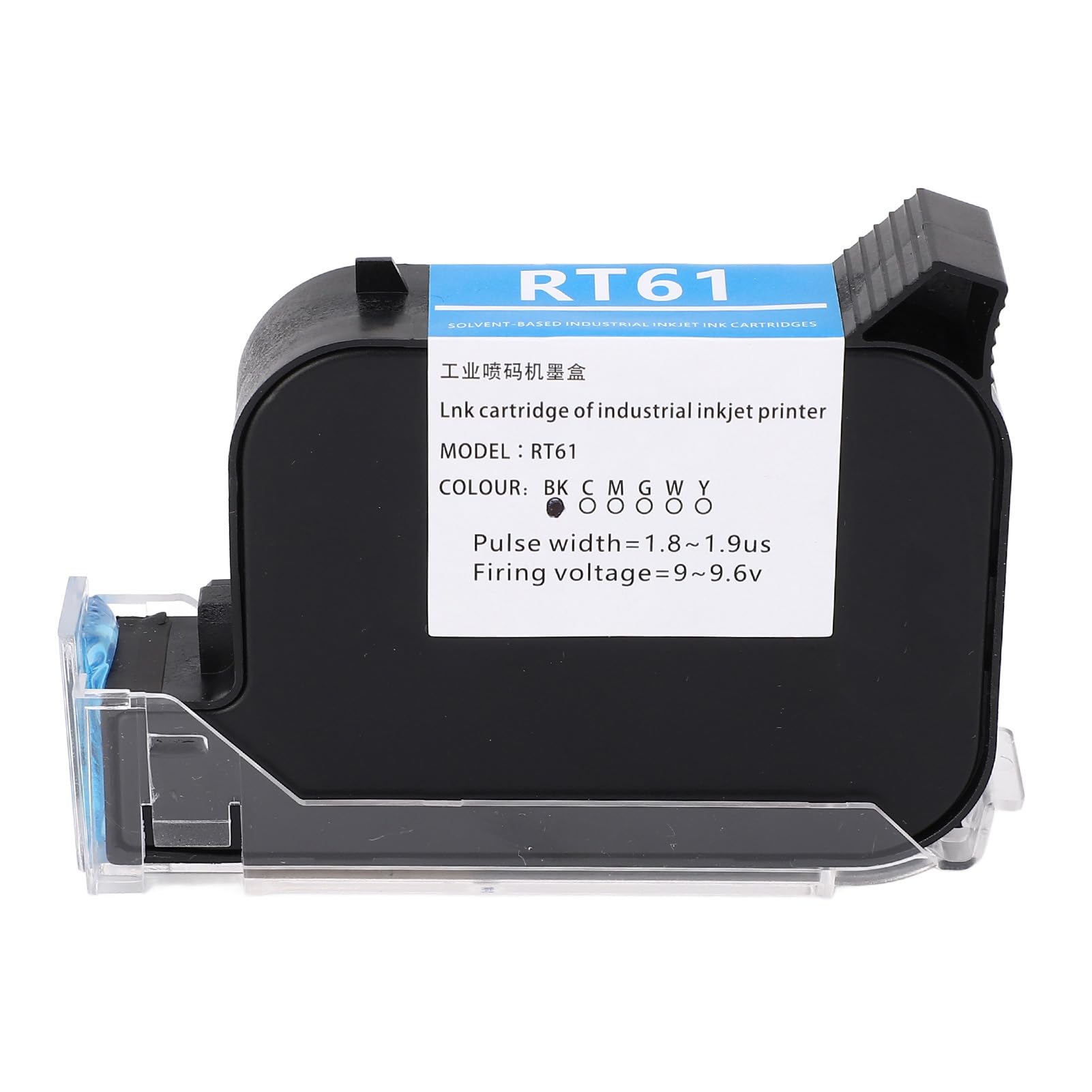 FTVOGUE Cartucho de Tinta Negro de Secado Rápido para Impresora de Inyección de Tinta de 12,7 Mm, Cartucho de Tinta para Impresora de Inyección de Tinta Portátil RT61 de 42 Ml
