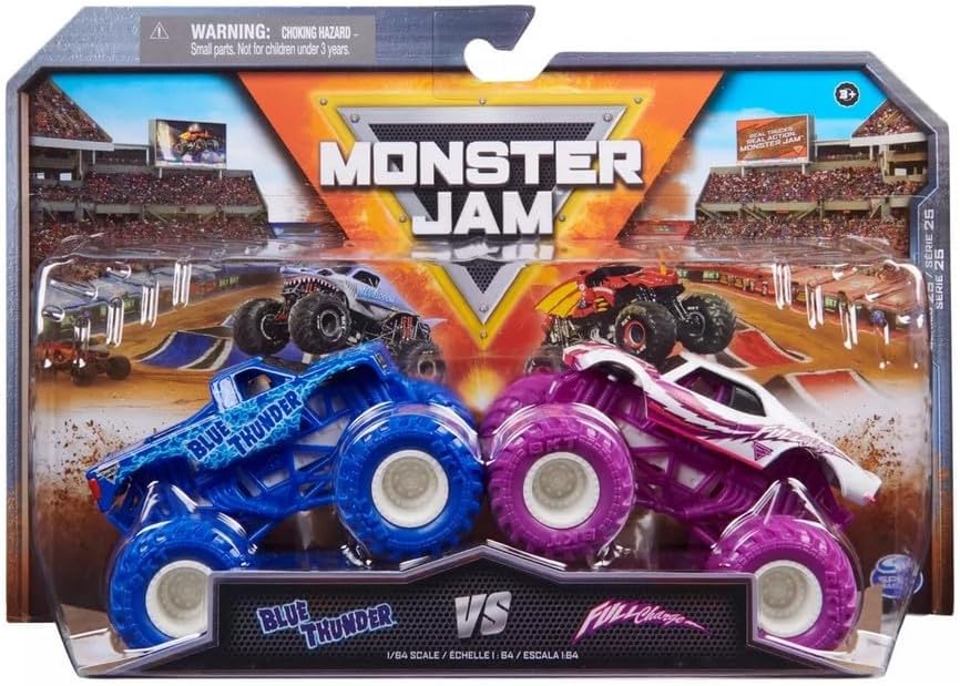 Monster Jam Blue Thunder vs Full Charge (1:64 Scale Double Pack)