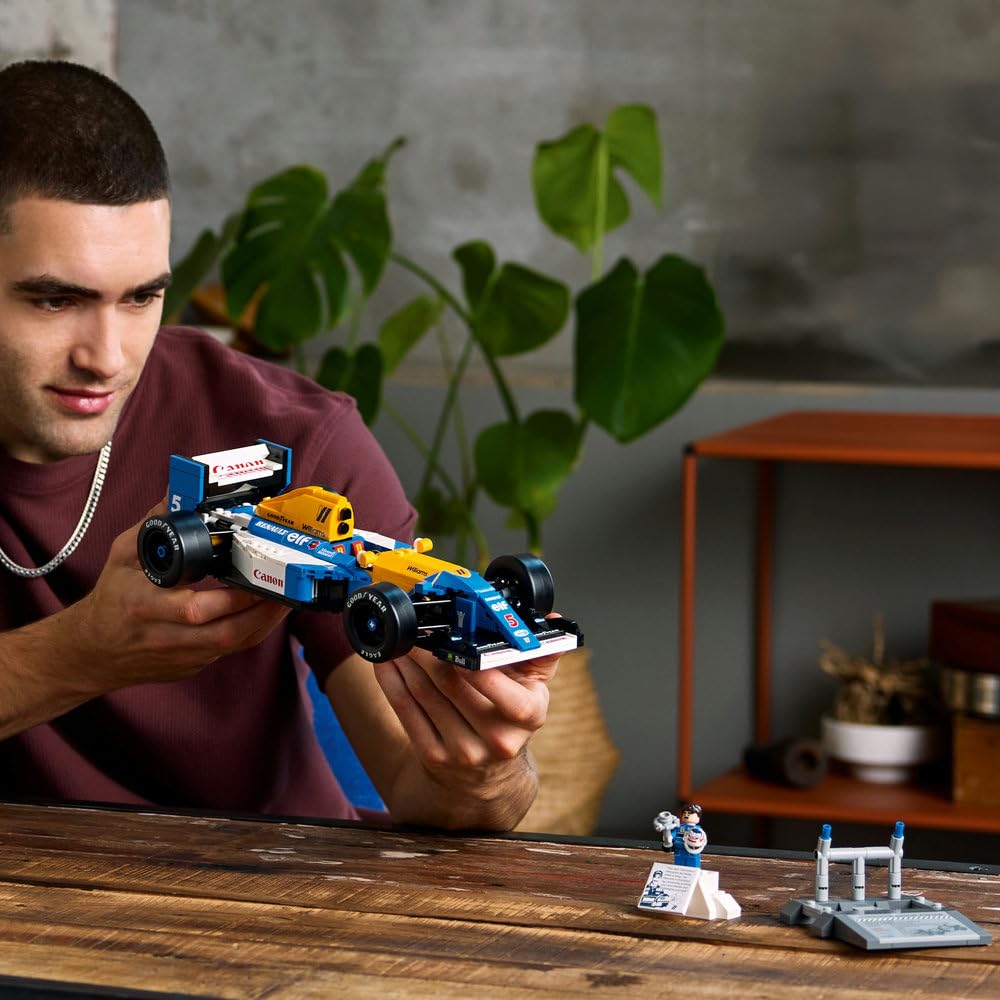 LEGO Icons Williams Racing FW14B i Nigel Mansell, Zestaw dla Dorosłych, Model Samochodu Ferrari, Kolekcjonerski Bolid F1, Dekoracje do Domu i Biura, Pomysł na Prezent dla Mężczyzn i Kobiet 10353