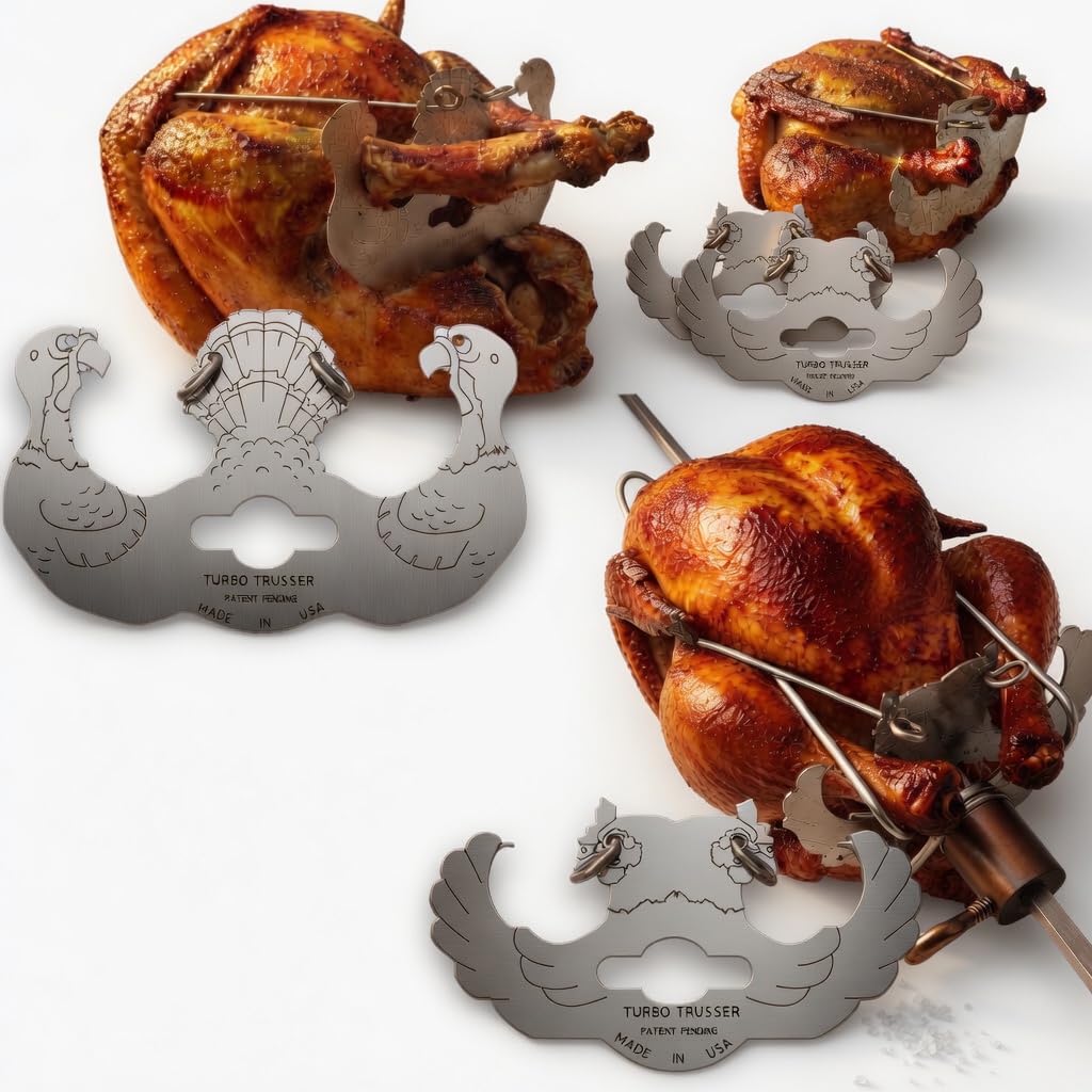 Turbo Trusser Tri Pack, As Seen on Shark Tank, Cooks Evenly & Makes Meat Juicier, Dishwasher Safe, for Ovens, Smokers, Roasters, Grills, Air Fryers & Deep Fryers