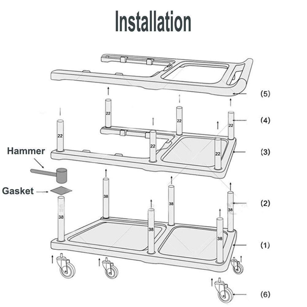 Ruchome Wózki Ręczne Wózek Do Salonu Piękności Poręczna Kuchnia Catecart Z Gumkami, Łatwa Do Czyszczenia Półka Wózek Serwisowy Do Kuchni Wózek Do Przechowywania W Kuchni Do Restauracji