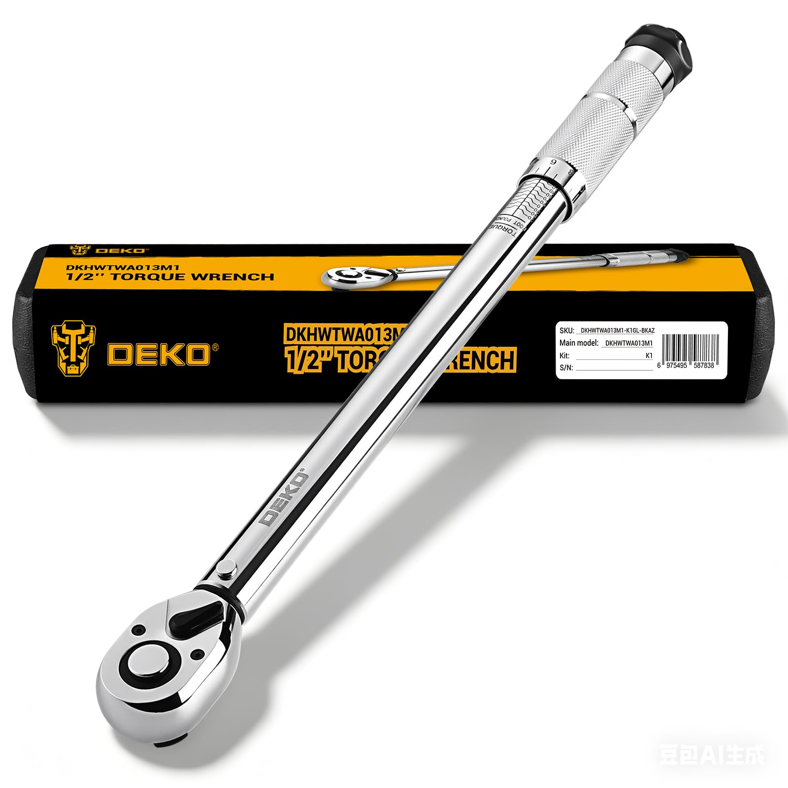 DEKOPRO Llave Dinamométrica 1/2", Llave Dinamométrica para Coche 13.5-229 Nm, Herramienta de Precisión con 72 dientes, Precisión ±3%, para Mantenimiento de Coches, Motos - 1