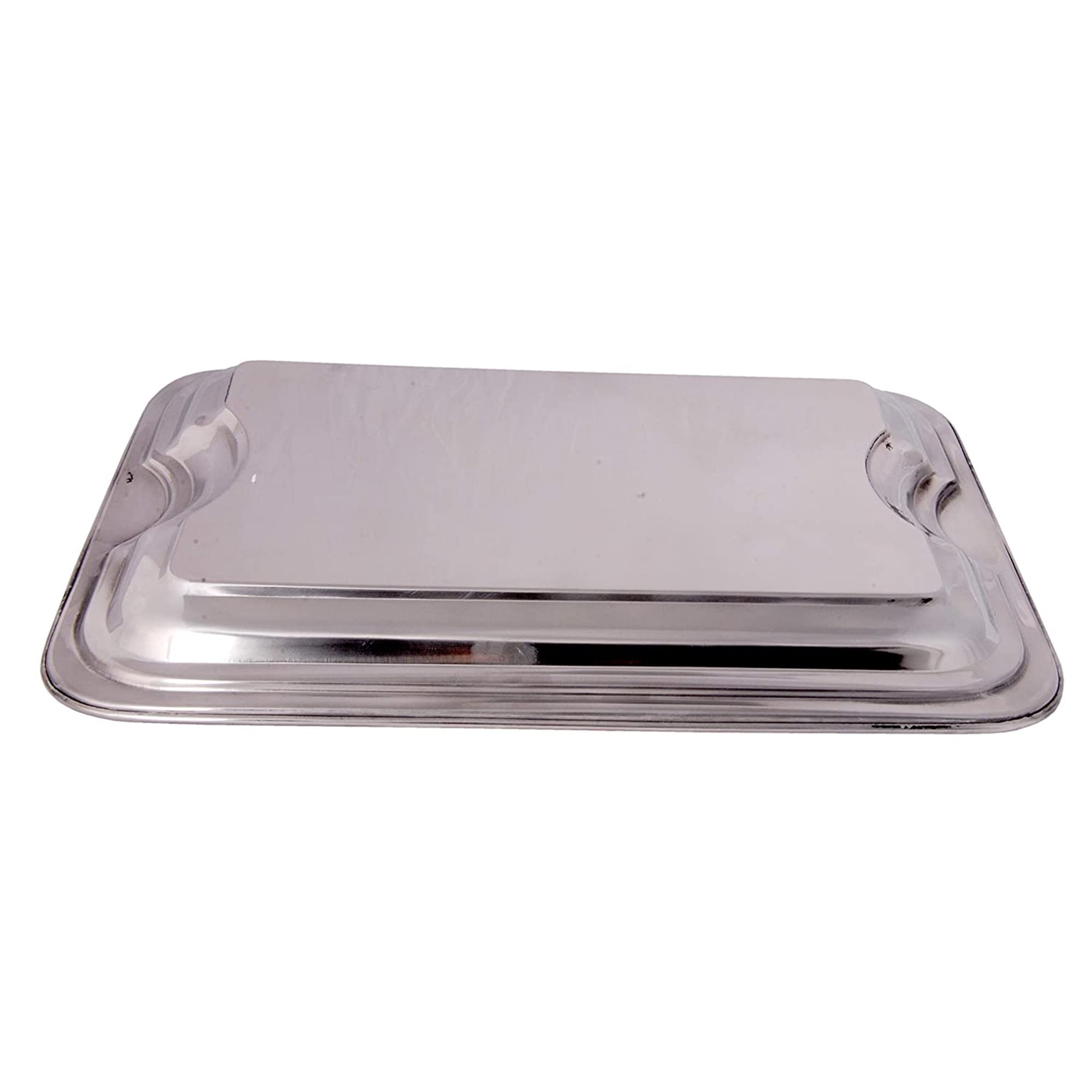 IDEAL PRIME Durable Stainless Steel Tray Set (3 Pices) with Designer Laser Print Design | Steel Serving Tray Set Lemon Platter (Small Medium Large) Pack of 3 3