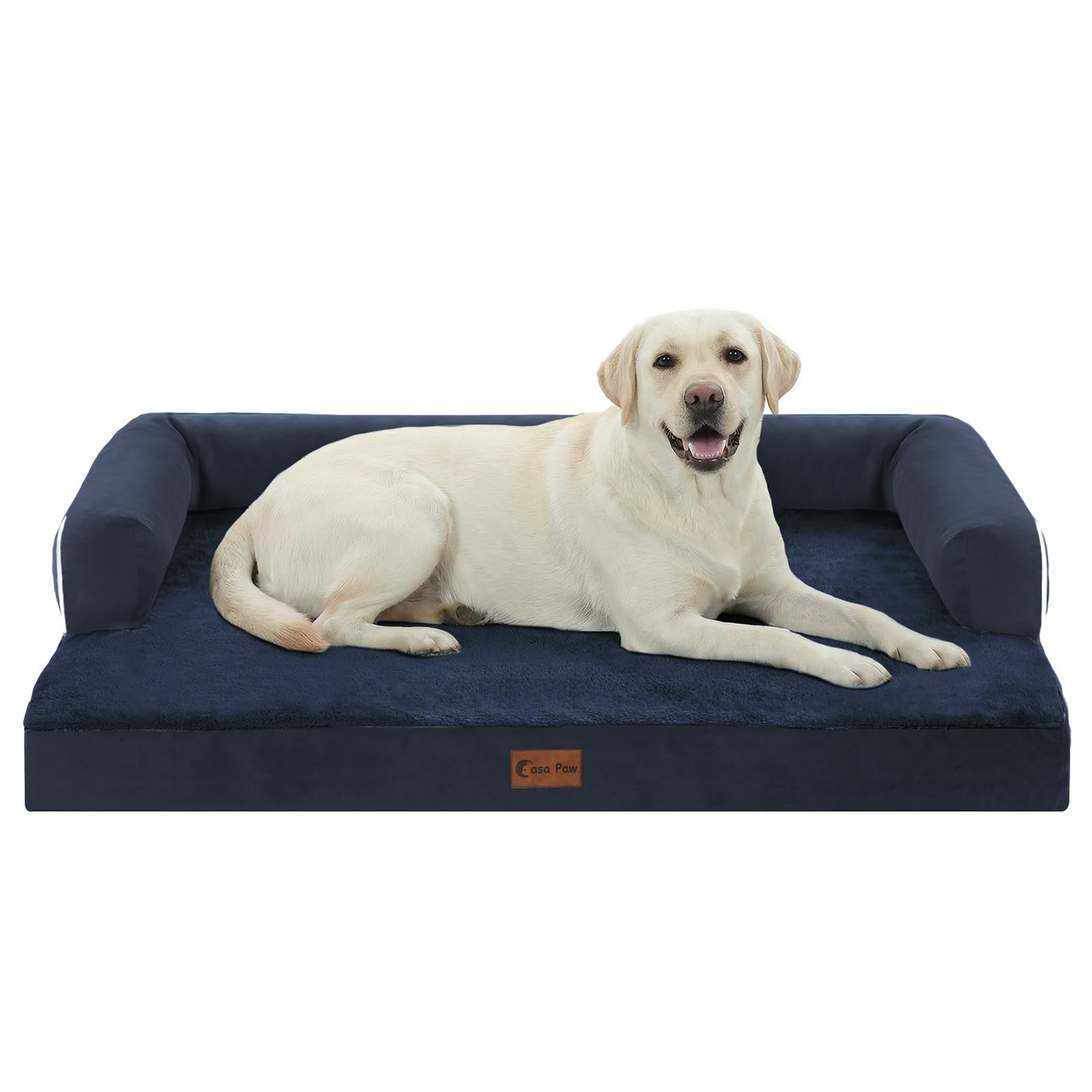 Casa Paw Orthopedic Dog Beds for Extra Large Dogs, Waterproof Egg Crate Foam XL Dog Bed with Sides 45x35Inch, Big Dogs Couch Beds with Removable