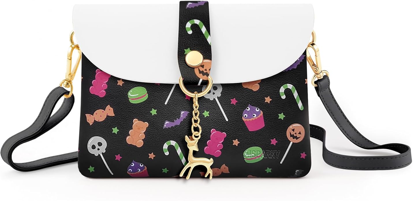 Small Crossbody Purse, PU Leather Small Purse for Girls With Pendant With Strap/Gold Chain Strap