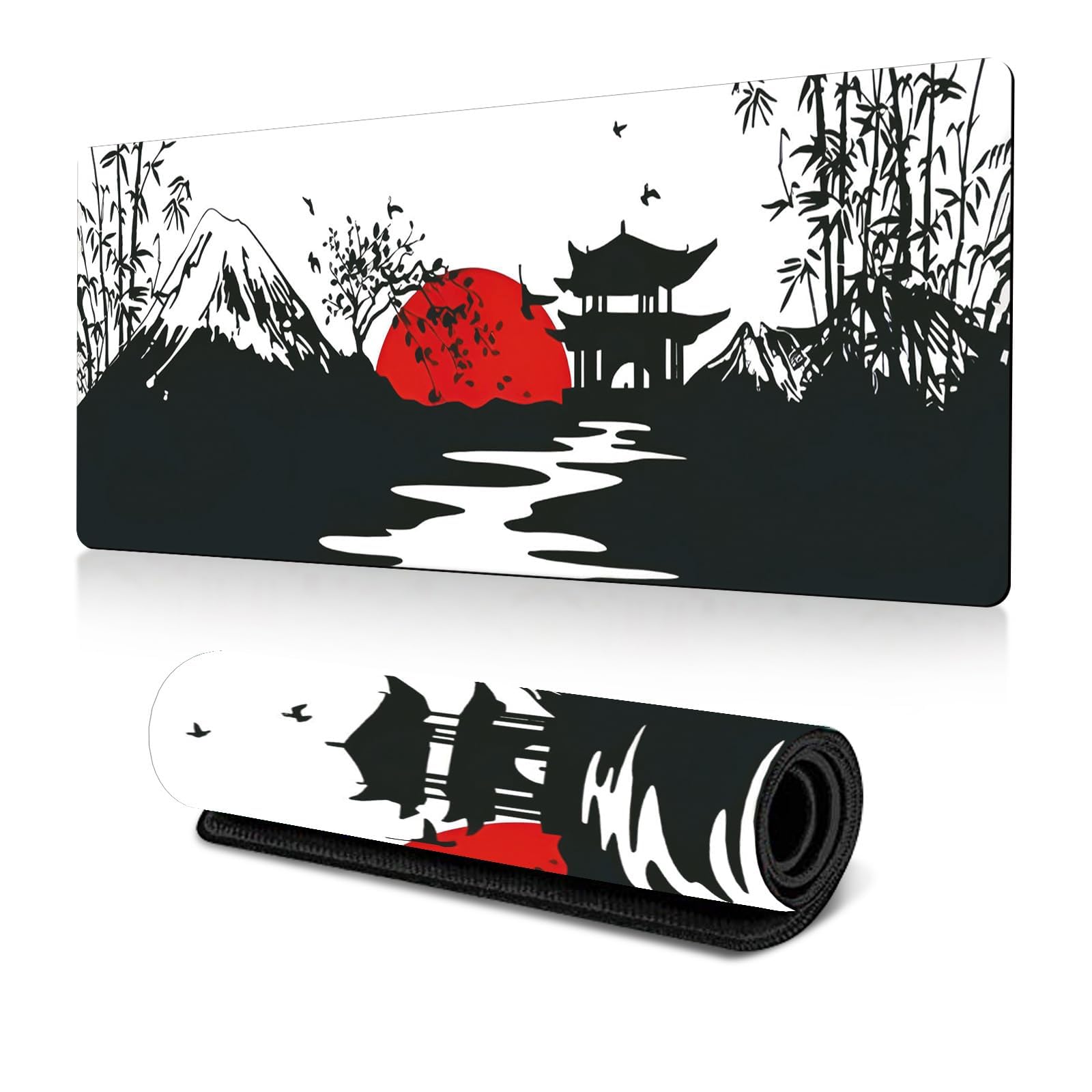 THMINS 120x60 cm Large Gaming Mouse Pad,Extended Desk 90x40 cm Mousepad with Stitched Edges, Non-Slip Base, Water Resist Keyboard Pad for Gamer, Office & Home…