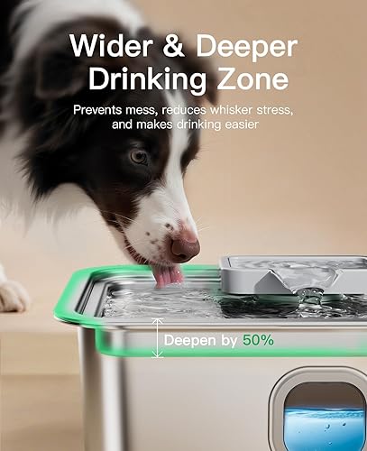 Miniatura 3 de Fuente de agua para perros de 4 galones/15 litros para perros grandes, fuente grande de acero inoxidable, dispensador automático de tazón de agua