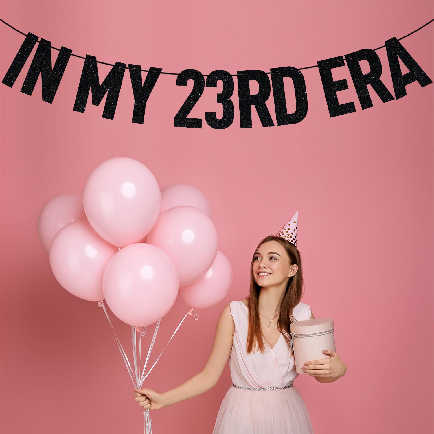 "In My 23rd Era" Birthday Banner – Black Glitter Decoration For 23rd Birthday Party - View #10