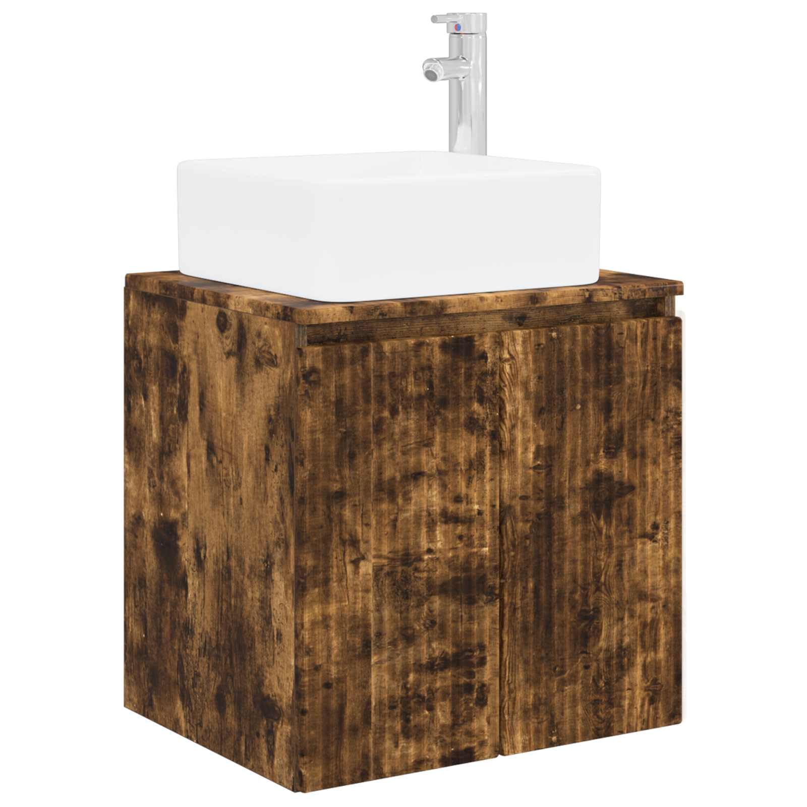 Lavabo avec lavabo en chêne fumé 49,5 x 41 x 63 cm