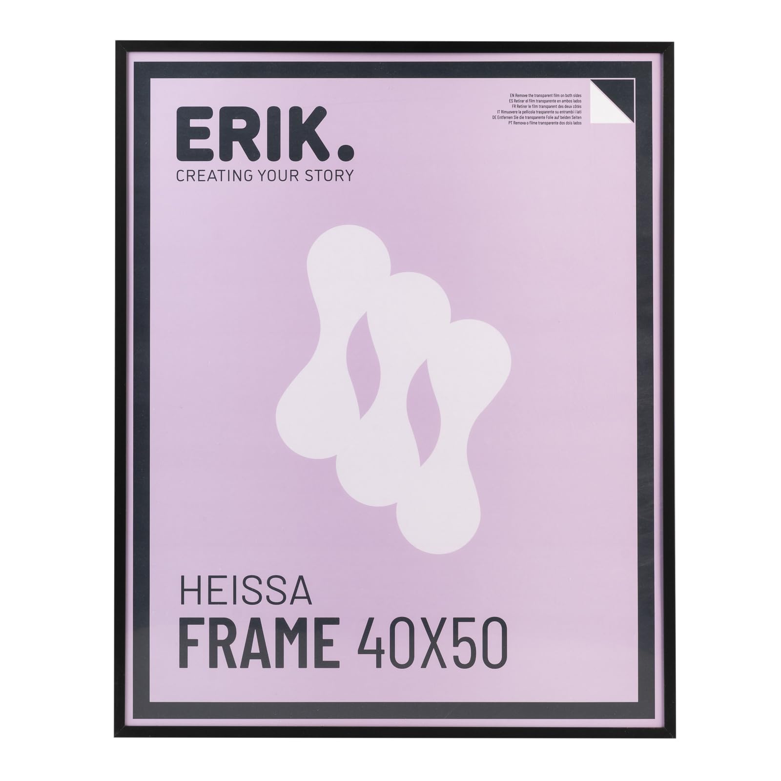 Grupo Erik Marco 40x50 negro - Marco aluminio negro: Marcos de fotos o diplomas pared | Marcos para cuadros - Decoracion hogar (Accesorios de montaje incluidos)