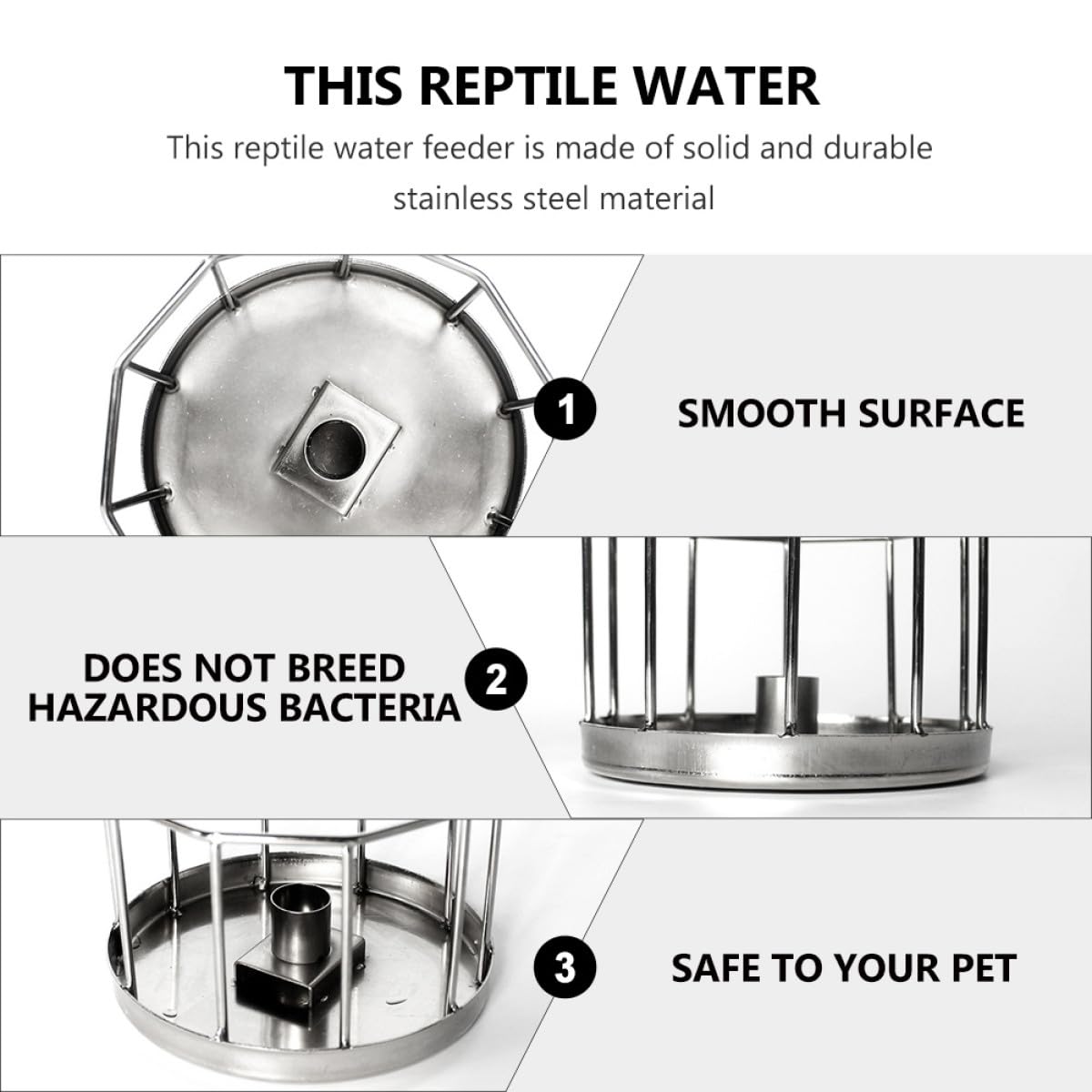ibasenice Ciotola per Bere per Rettili Automatica Ciotola per Rettili Barba di Drago Contenitore per Acqua per Animali Domestici Facile da Pulire Materiale