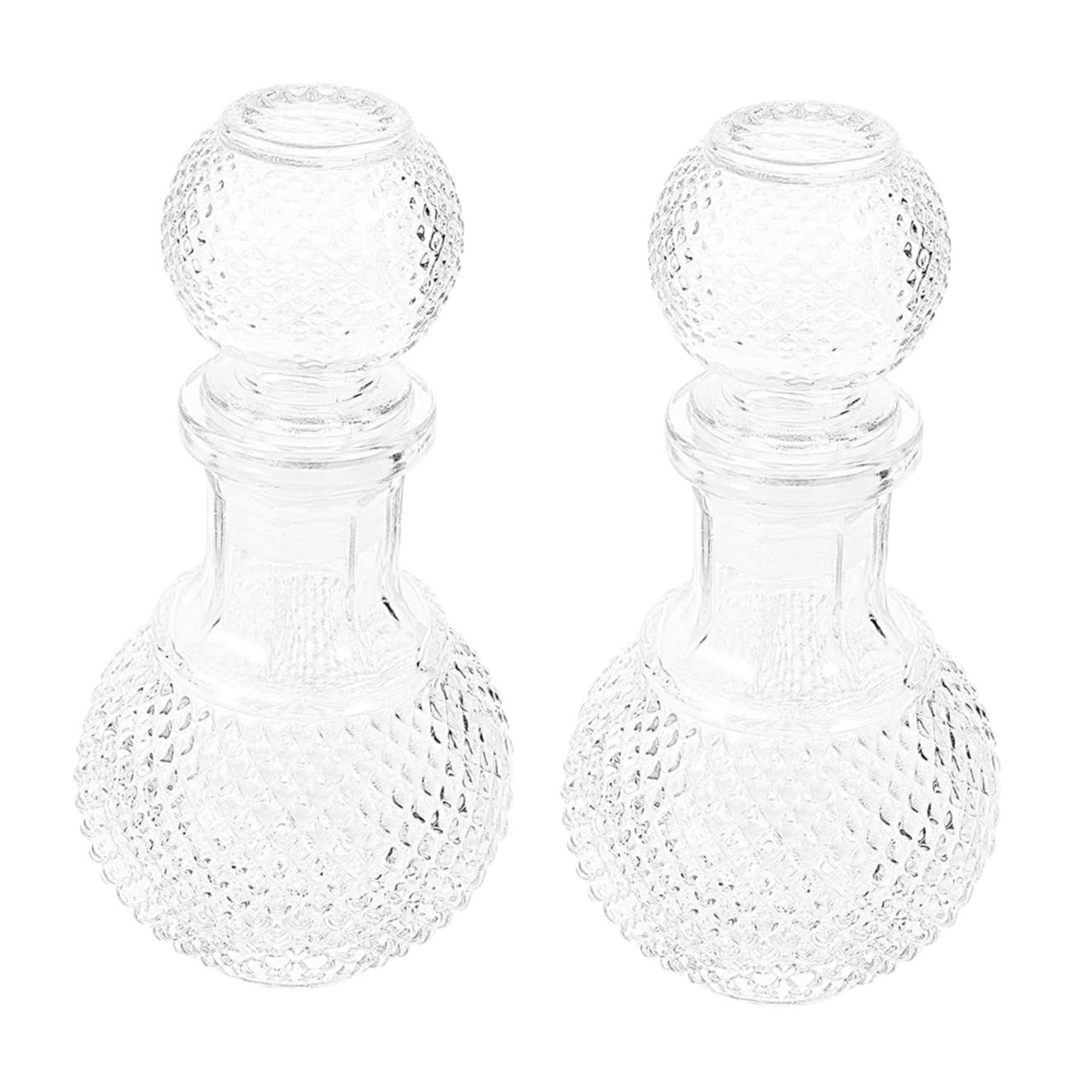 Artibetter 2pezzi Bottiglia di Vetro Decanter per Vino Trasparente Ispessito di Dispenser per Liquori Decorativi Adatto per Ristoranti Bar Case Hotel
