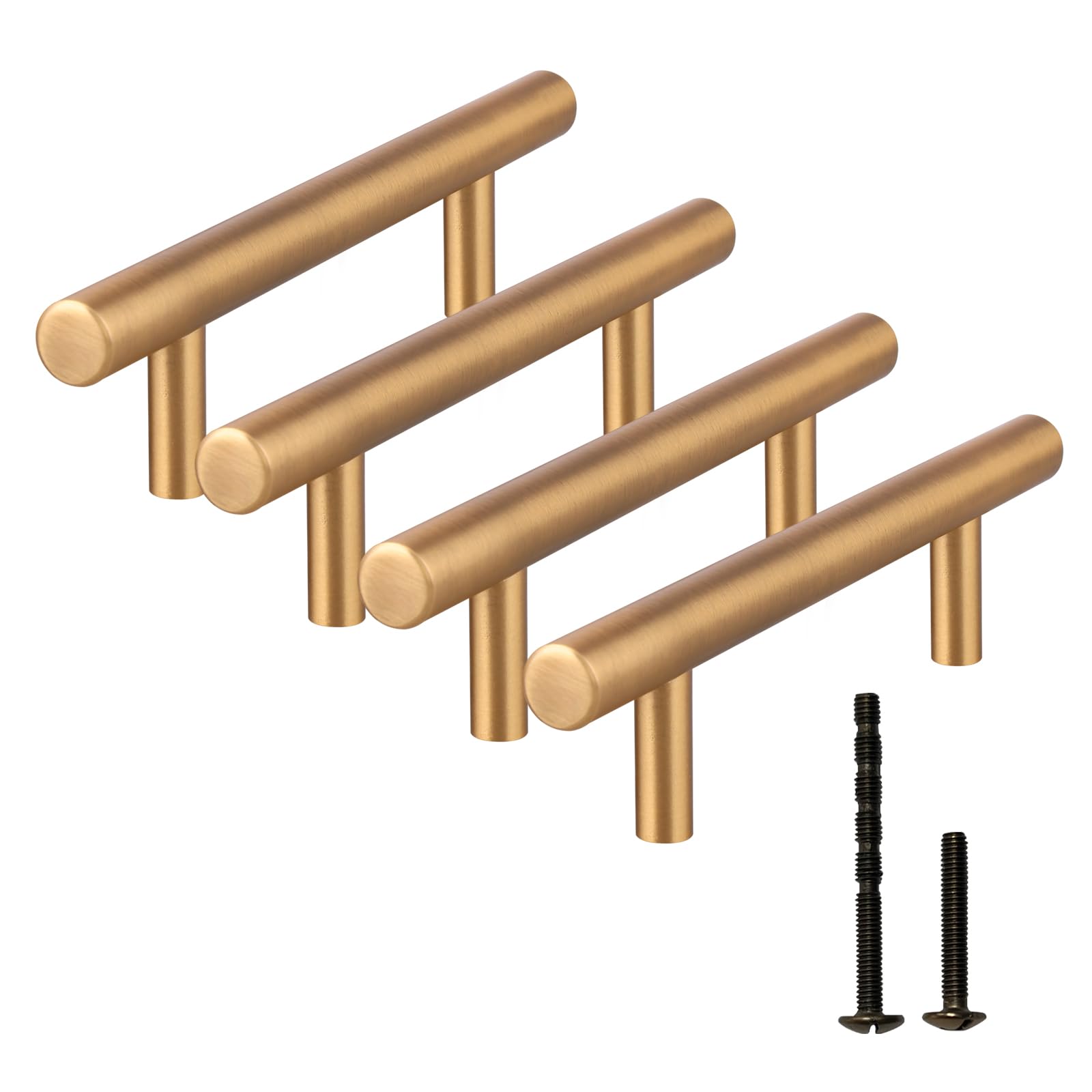 Poignées d'armoire Yiking en laiton massif bronze brossé, entraxe 31,5 cm, 4 pièces