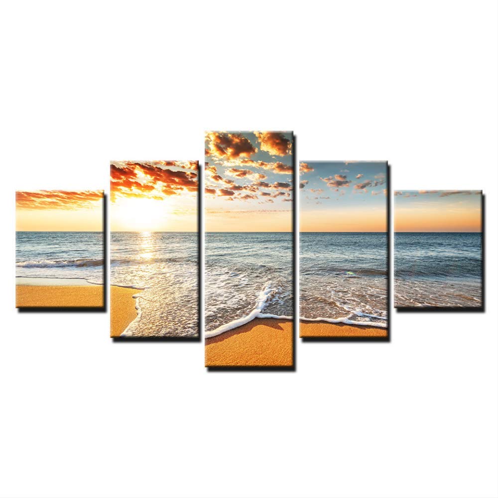 Toile mur art coucher de soleil mer pour une ambiance sereine