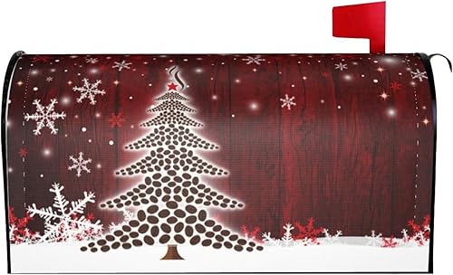 Golosila Fundas magnéticas para buzón de correo para árbol de Navidad copos de nieve decoraciones de buzón para jardín al aire libre césped 21 x 18