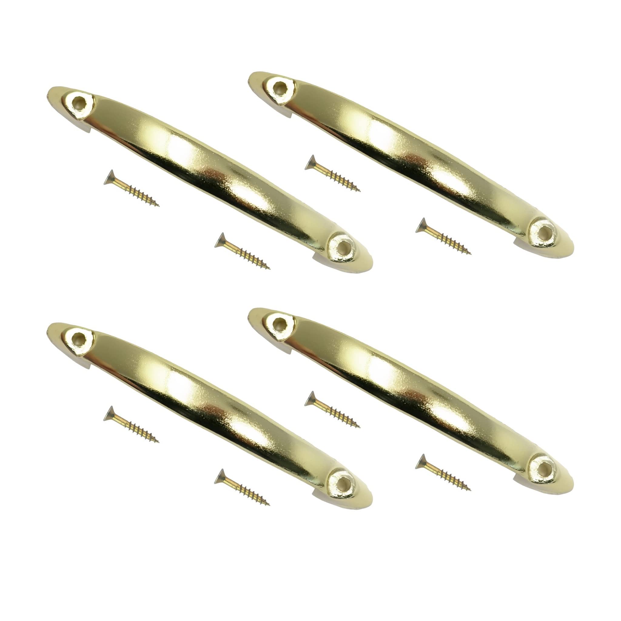 Terf Brass Terf® Traditional Electro D-Shape Front Fix Pull Handle 95Mm (3.74 Inch) Including Fixing Screw For Kitchen Cupboard Cabinet Drawer Wardrobe Door Pull Handle - Pack Of 4
