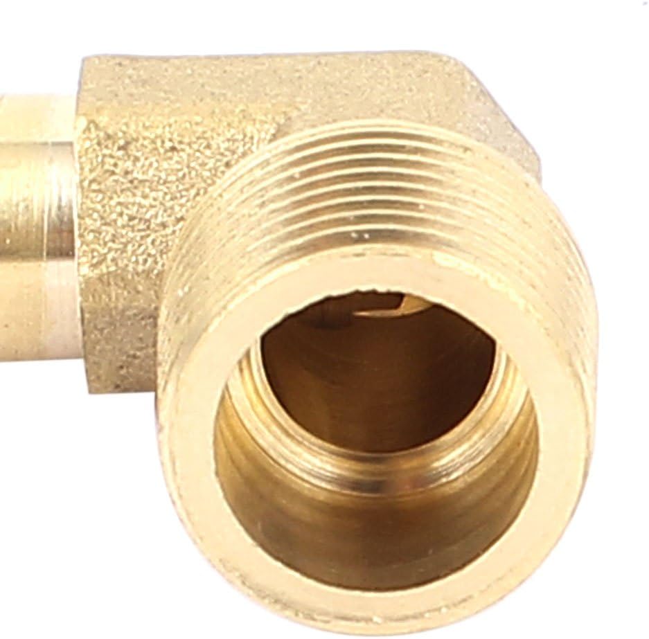 Aexit 2 Pcs Fittings Elbow Brass Barb Fitting 1/8" Hose x 3/8" Male NPT Fuel Boat Air Pipe Fittings Connector Coupler