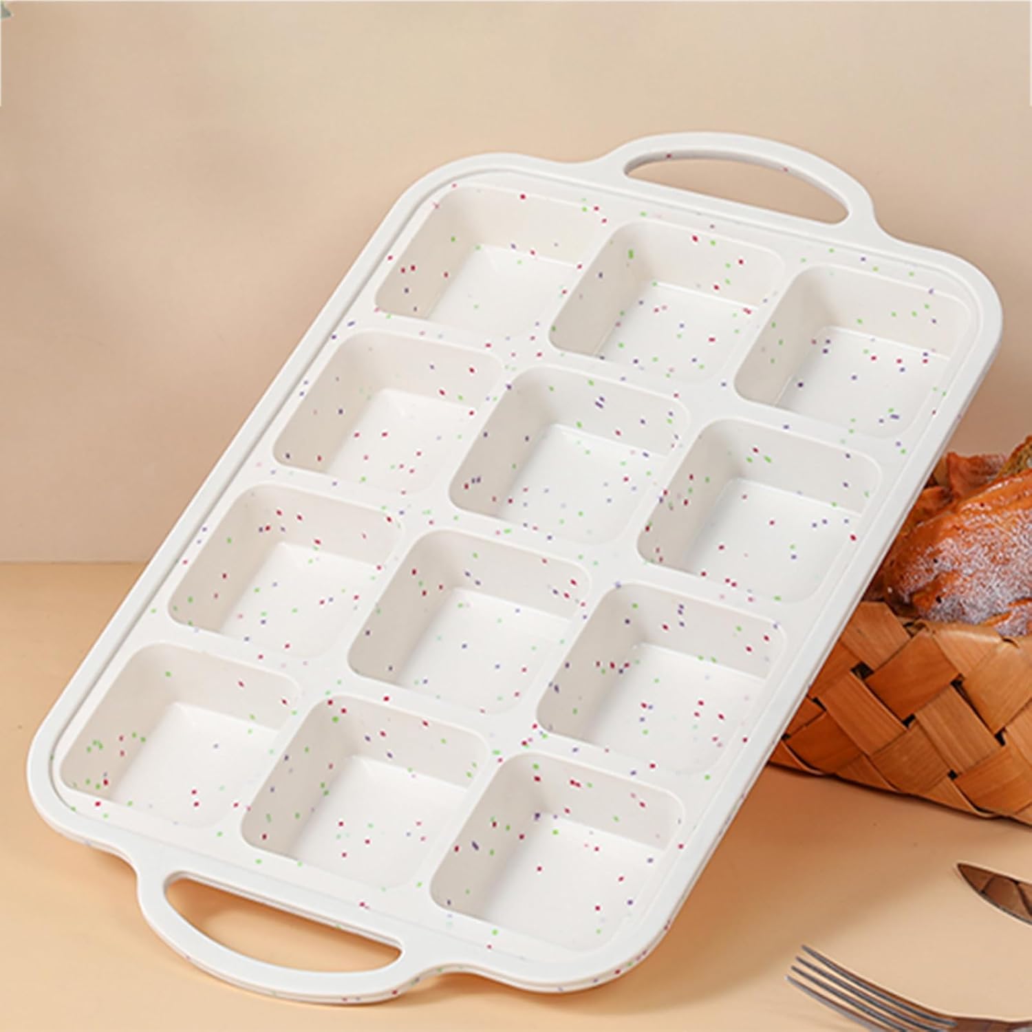 SJ Silicone Brownie Pan with Dividers, Metal-Reinforced Frame, 2-Pack (12 Cavity Each), Nonstick Food-Grade Silicone, Dishwasher Safe—Bakes Neat Squares for Brownies, Bars & Cornbread - Image 6