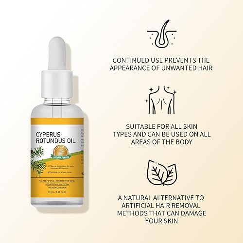Miniatura 5 de Aceite de Cyperus Rotundus, aceite de depilación Hadea cyperus, solución natural de depilación que reduce el crecimiento del vello corporal, piel
