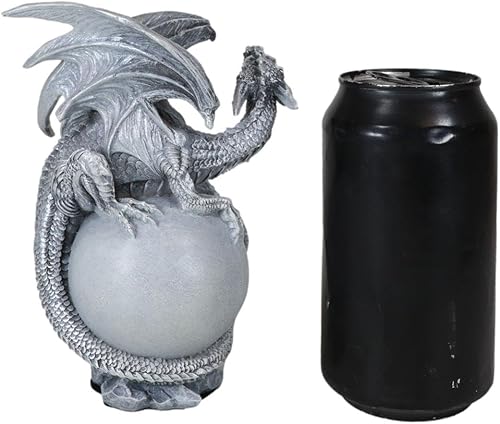 Miniatura 8 de Ebros Gift Dream Weaver Fantasía Wyrmling Sombra Blanca Fantasma Dragón Dormir En Luna Gris Figura 6" Alto Celestial Drake Dungeons and Dragons