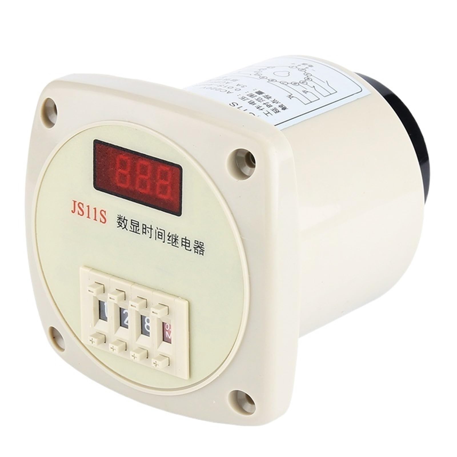 VDOQTLJT JS11S Digital Display Time Relay 0.01-9.99S .1-99.9S 1-999S 1-999M .01S-999H Delay Switch Timer AC220V AC380V(380V,0.01-999H)