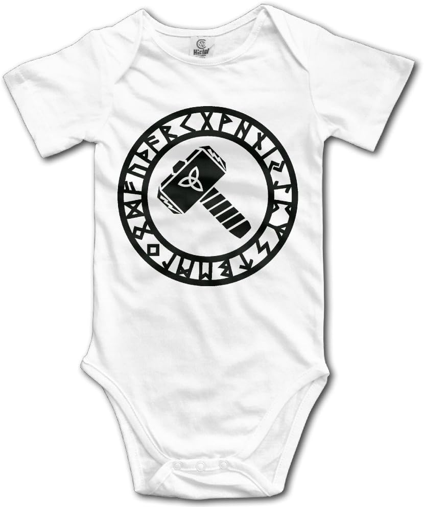 Unisex Baby Onesies Thors Hammer Runes Circle