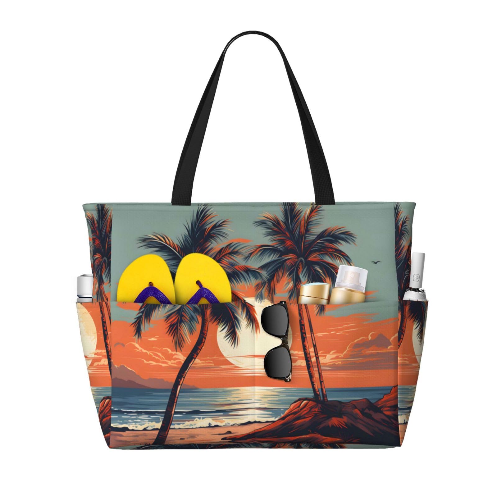 HSYOYO Waterproof Beach Bag for Women Sandproof Beach Tote Bag Large Capacity Swim Pool Bag Foldable Travel Duffel Bags