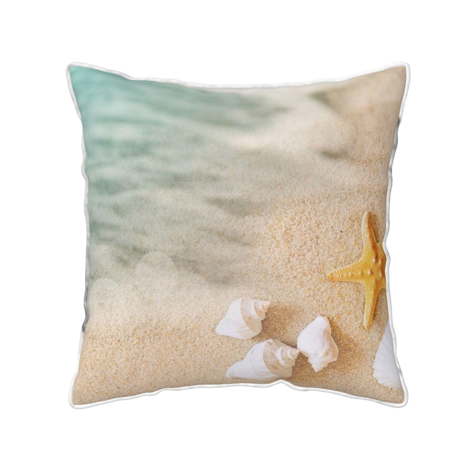 FZGGWYHL Beach Shell Starfish printed Velvet Throw Pillow Cover Pillowcase