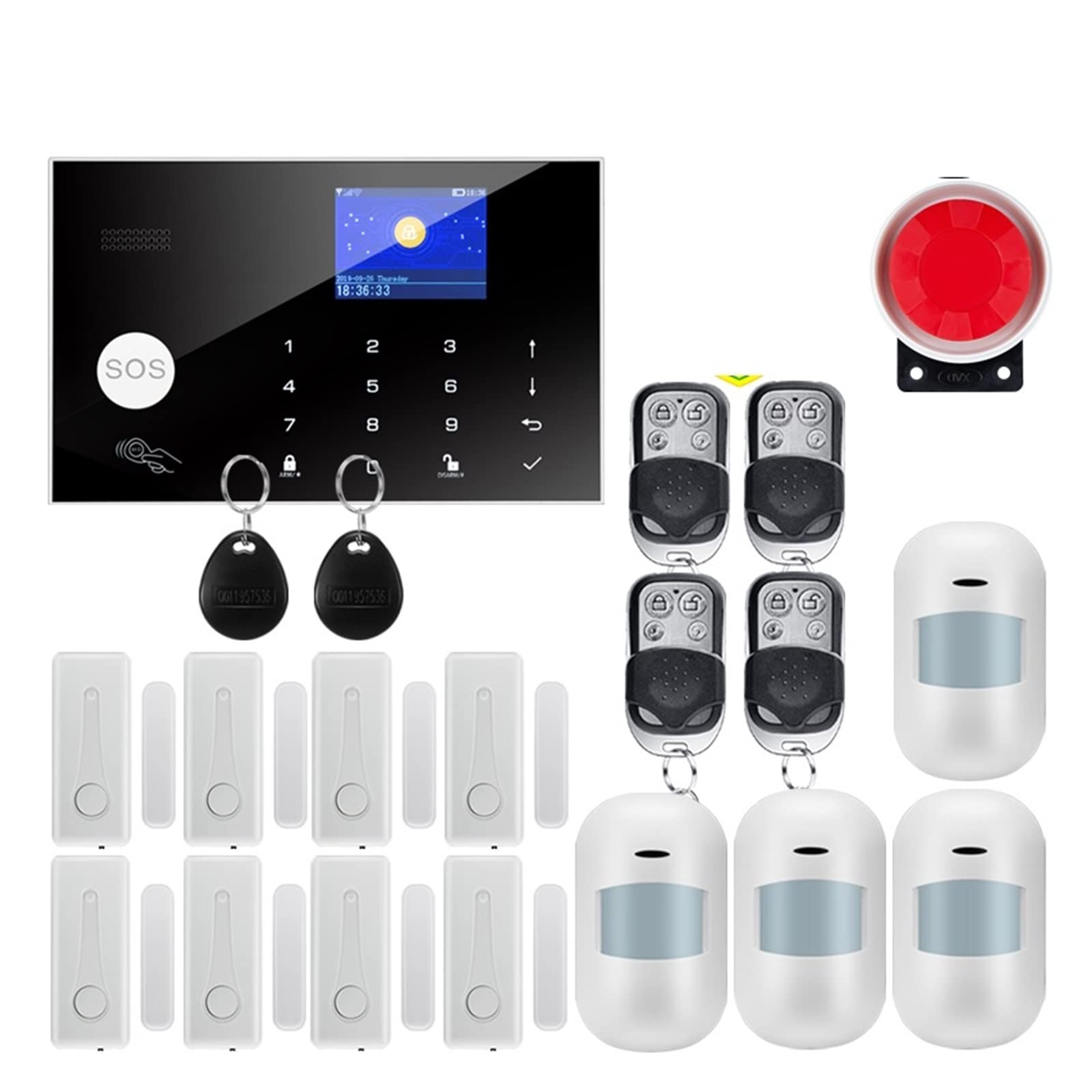 CUDTAPI Tuya Wireless Home GSM Security With Motion Detector Sensor Burglar Alarm System(W7B8)